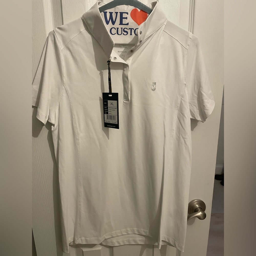 Tredstep Ireland summer material white riding show shirt, size XL